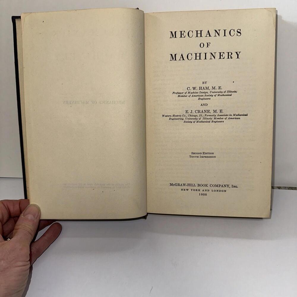 Mechanics of Machinery by Ham Nd Crane 2nd edition 1938